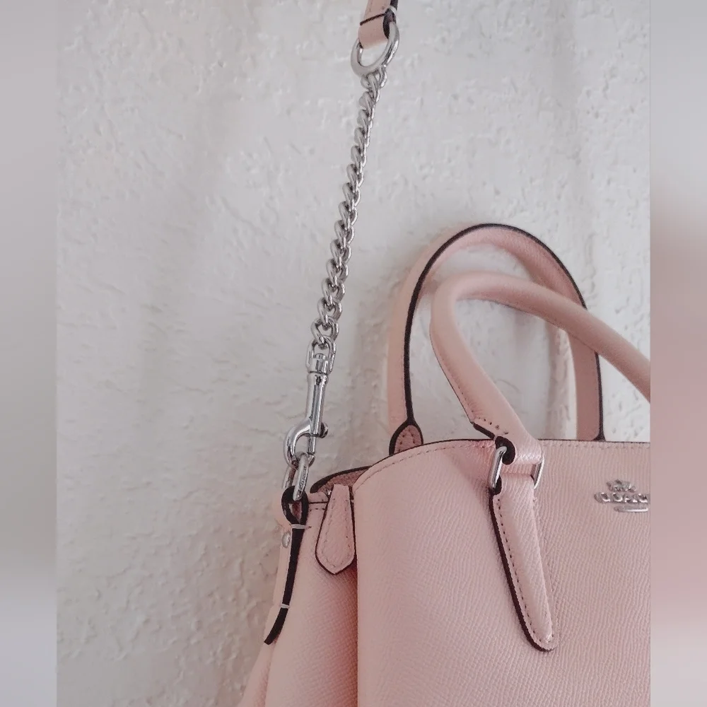 Coach Mini Sage Carryall Light Pink Satchel with Chain Strap - Picture 5 of 13